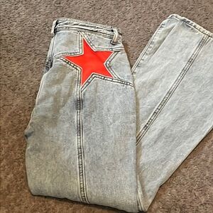 Size small star patch denim jeans